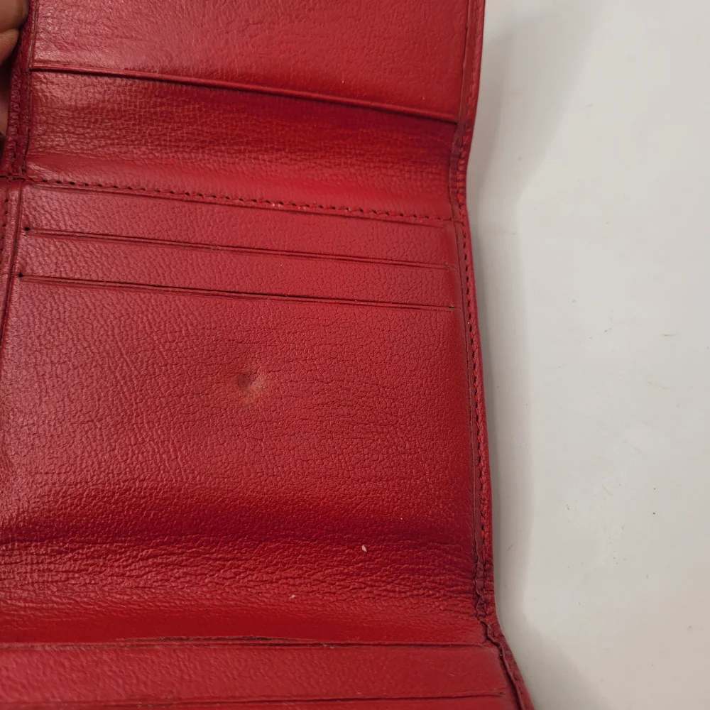 CHANEL Red Leather Wallet Luxurious Design